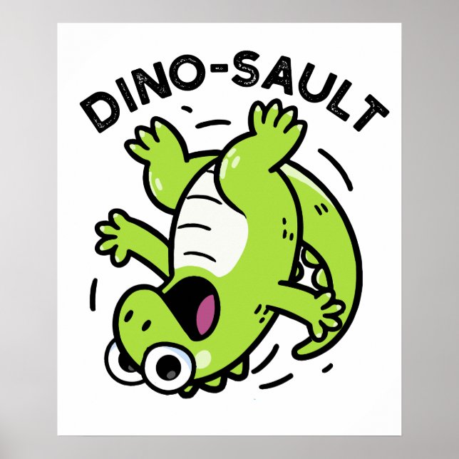 Poster Dinosault Funny Dinosaur Pun (Frente)