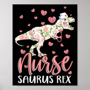 Poster Dinosaur engraçado enfermeira de centro cirúrgico