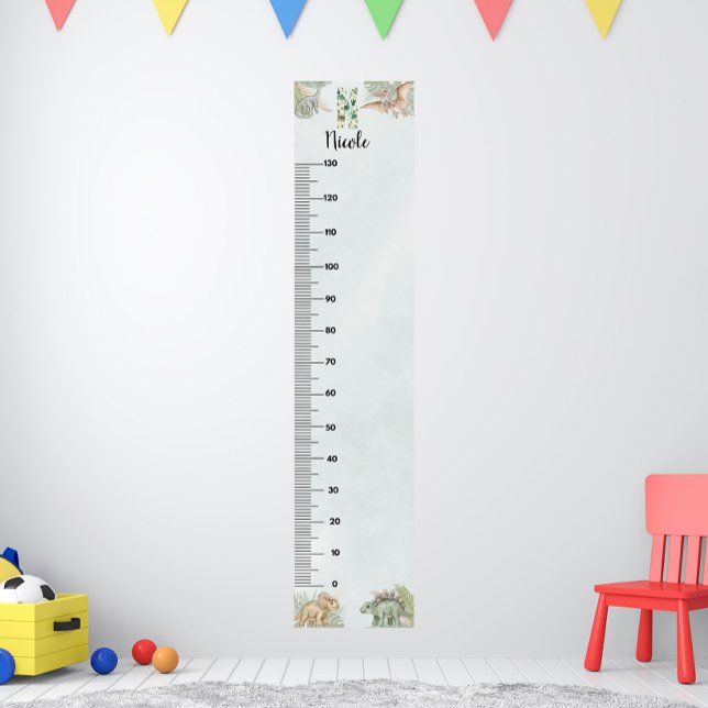 Poster Dinosaur Personalized Name Monogram N Growth Chart (Criador carregado)