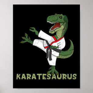 Poster Dinosauro Karatê Engraçado Karatesaurus T-rex Gráf