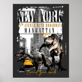 Poster Dinosaurs in Manhattan NYC