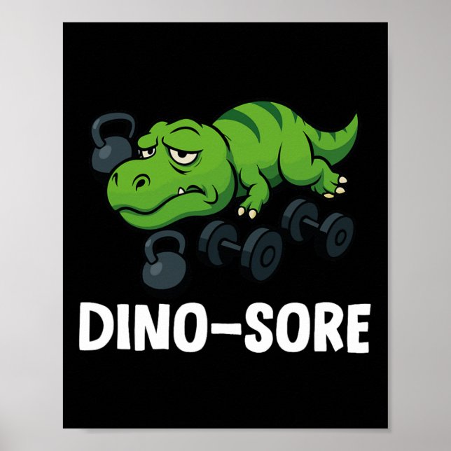Poster Dinosore Funny T-rex Gym Workout  (Frente)