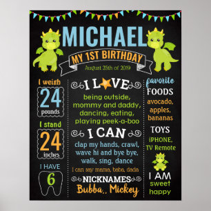 Poster Dinossaur Dino Dragon Sinal de quadro de referênci