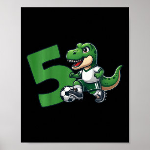 Poster Dinossauro 5 Anos Futebol 5º Aniversário