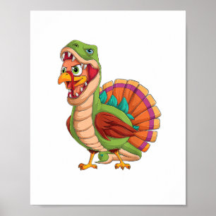 Poster Dinossauro Ação de Graças Boas Turcas Surus T rex