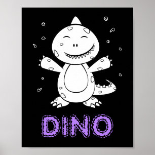 Poster Dinossauro - Animais de Arte Desenhados em Preto e