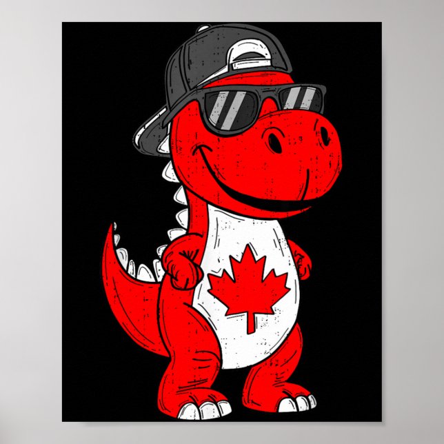 Poster dinossauro canadense trex folha de bordo canadá me (Frente)