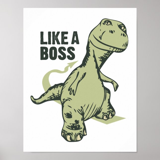 Poster Dinossauro como um Gráfico de Chefe (Frente)