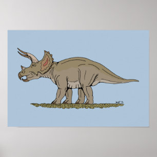 Poster Dinossauro Cretáceo Tricerátops