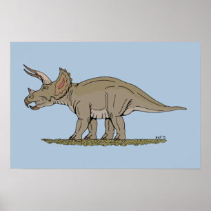 Poster Dinossauro Cretáceo Tricerátops