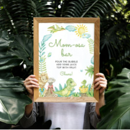 Poster Dinossauro de Aquarela Bar Mãe-osa