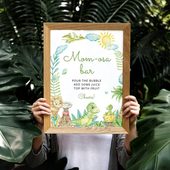 Poster Dinossauro de Aquarela Bar Mãe-osa (Criador carregado)