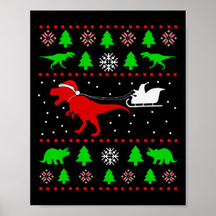 Poster Dinossauro De Natal Útil Para Crianças Adultos