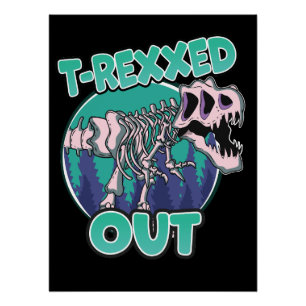 Póster Dinossauro de Saída Rexxado em T