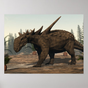 Póster Dinossauro de Sauropelta - 3D rendem