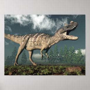 Poster Dinossauro do Ceratosaurus - 3D rendem
