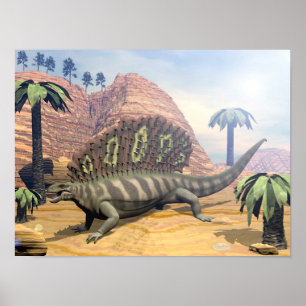 Poster Dinossauro do Edafossauro - renderização 3D