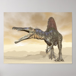 Póster Dinossauro do espinossauro no deserto - renderizaç