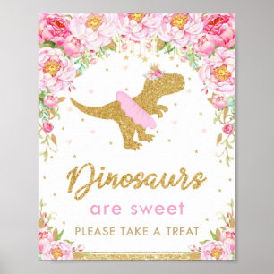 Poster Dinossauro é doce Festa de aniversário T-Rex Tre