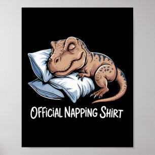 Poster Dinossauro Engraçado Dormindo Amante de Dinossauro