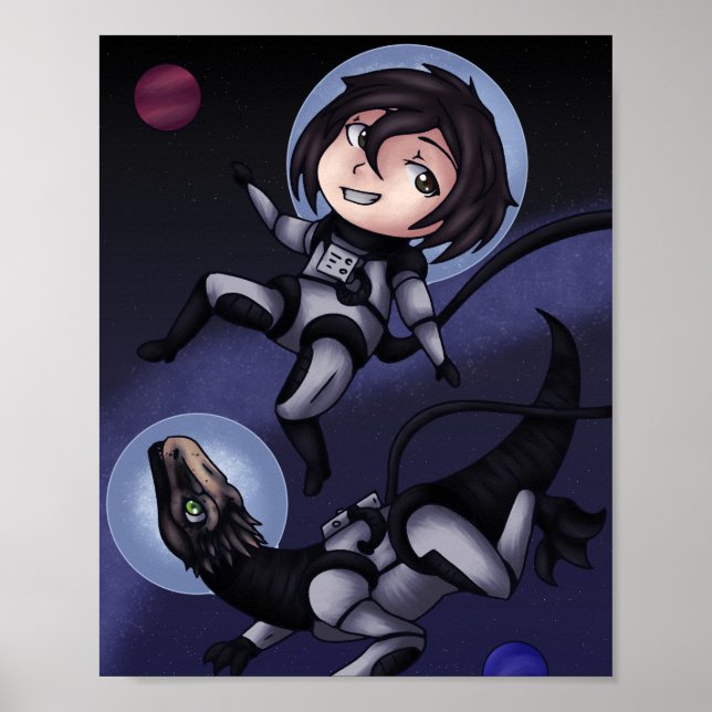 Poster Dinossauro Espacial (Frente)