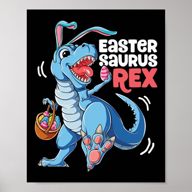 Poster Dinossauro Páscoa Surus T Rex Boys Raparigas Miúda (Frente)