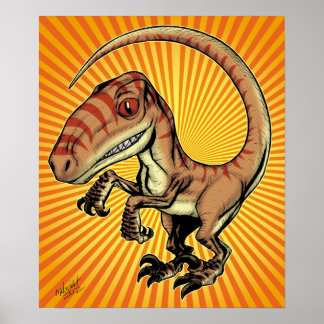Poster Dinossauro Raptor Velociraptor por Marco D Carillo