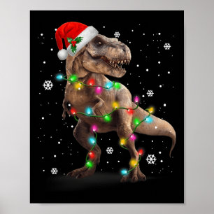 Poster Dinossauro T-rex Árvore Natal Natal Pet Dino Trex