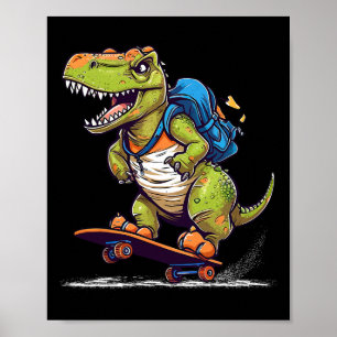 Poster Dinossauro T Rex Skate Legal Dinossauro Skate