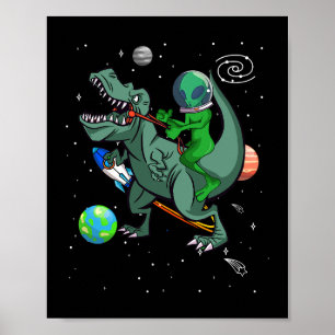 Poster Dinossauro TRex na Alienígena do Astronauta Espaci