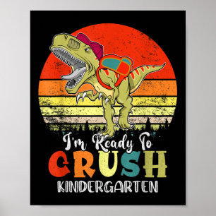 Poster Dinossauro Vintage Pronto para Esmagar o Retorno a