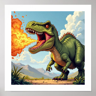 Poster Dinossauro Zangado