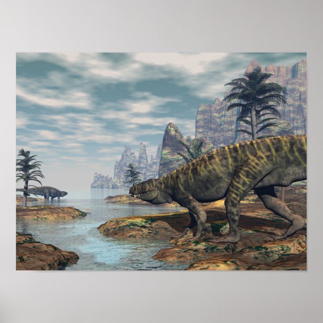 Póster Dinossauros batrachotomus - renderização 3D (Frente)