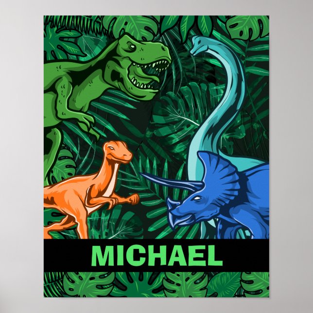 Poster Dinossauros Crianças Dino Jurassic Trex Boy Person (Frente)