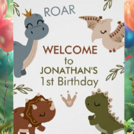 Póster Dinossauros de Boho primeiro aniversario Adoráveis