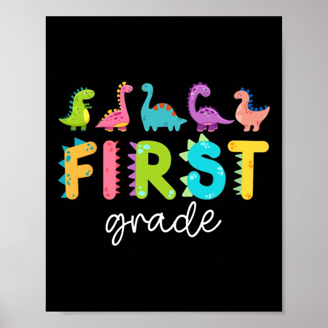 Poster Dinossauros De Primeiro Grau De Volta À Escola De  (Frente)