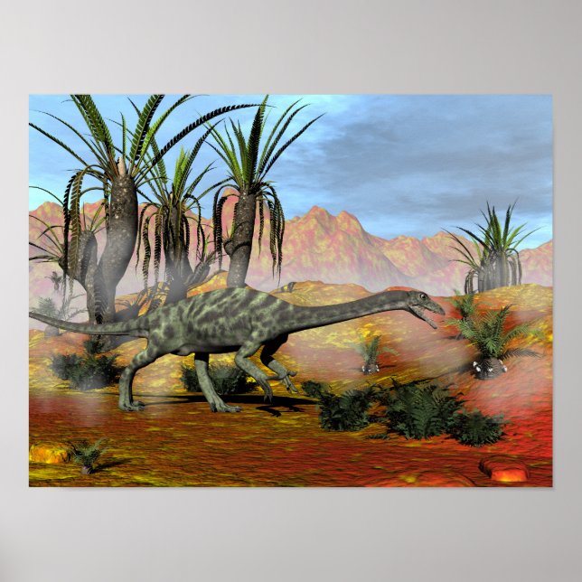 Poster dinossauros do Anchisauro - renderização 3D (Frente)