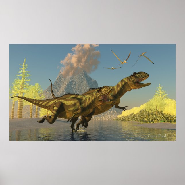 Póster Dinossauros do Yangchuanossauro (Frente)