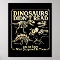 Dinossauros engraçados não leram crianças vermes d