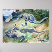 Dinossauros Lutadores Vintage 1897 por Charles Kni