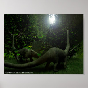 Poster Dinossauros no almoço