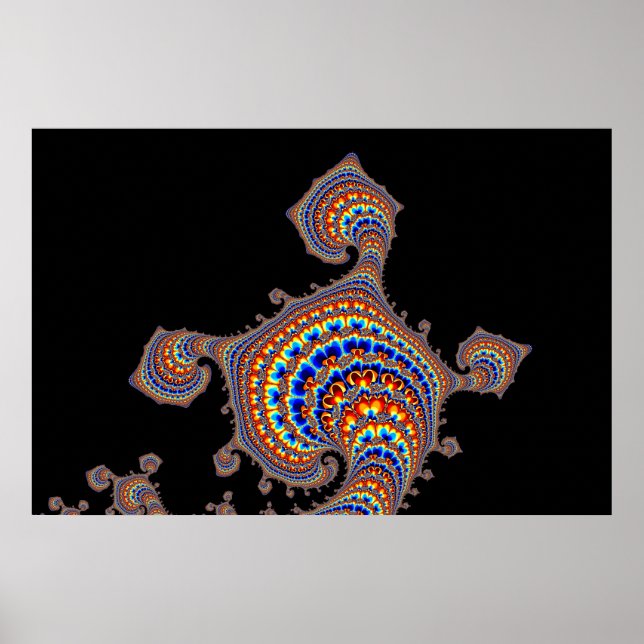 Póster Dinozaur - Arte Fractal (Frente)