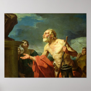 Poster Diogenes que pede a esmola, 1767