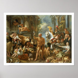 Póster Diogenes que procurara por um homem honesto,