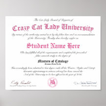 Diploma CCLU - Selo Rosa - Retrato Gato