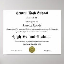 Poster Diploma de Conclusão do Ensino Médio