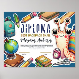 Poster Diploma de Crianças Personalizável - Divertido e C