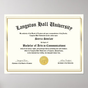 Poster Diploma de Faculdade ou Universidade Réplica