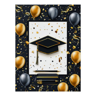 Póster Diploma de Graduação Elegante com Cartola