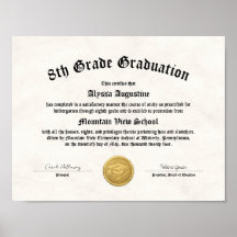 Diploma de Graduação ou Promoção do 5 ou 8º Grau